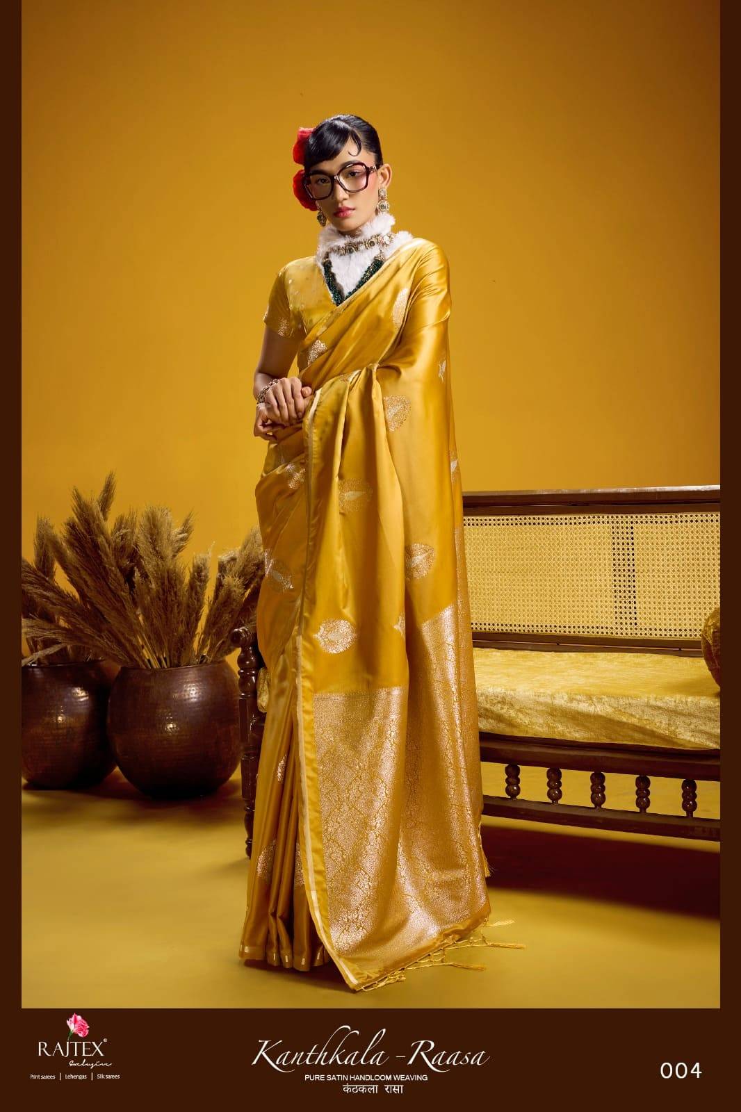 Kanthkala Raasa By Raj Tex 001 to 006 Series Indian Traditional Wear Collection Beautiful Stylish Fancy Colorful Party Wear & Occasional Wear Satin Crepe Sarees At Wholesale Price